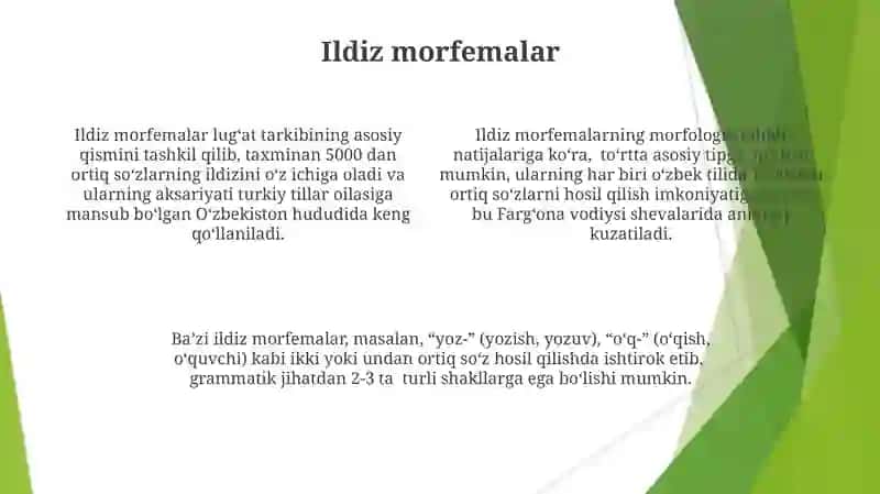 Morf va morfema.Morfema turlari 4