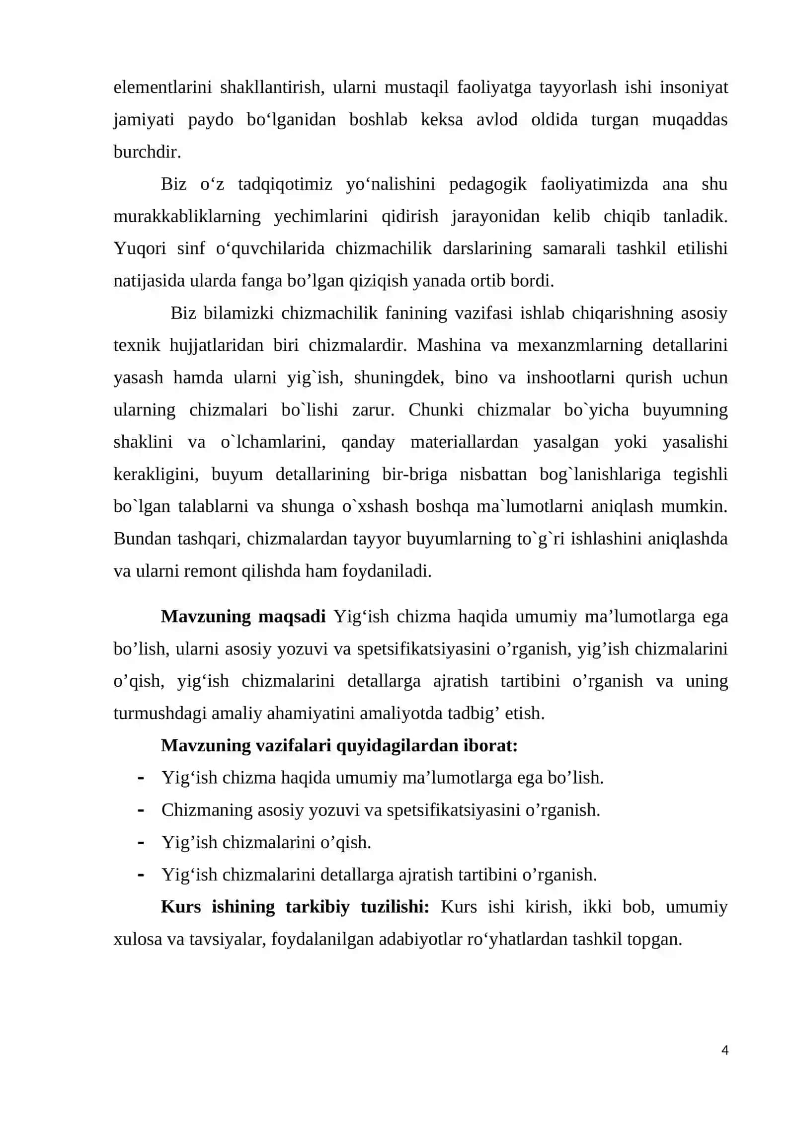 Yig’ish chizmalarini o’qish va detallarga ajratish 4