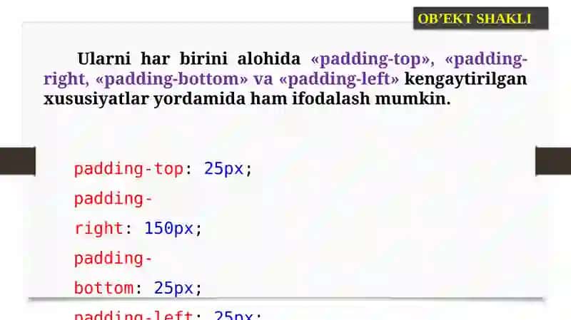 WEB SAHIFANING POG’ONALI SHAMOYILI YORDAMIDA WEB SAHIFAGA OB’EKTLARNI JOYLASHTIRISH 4