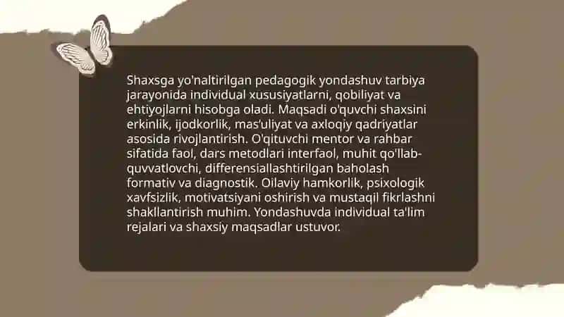 Tarbiya tizimiga pedagogik yondashuv 4
