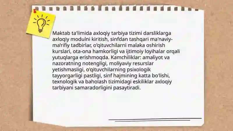 Zamonaviy axloqiy tarbiyaning yutuqlari va kamchiliklari 4