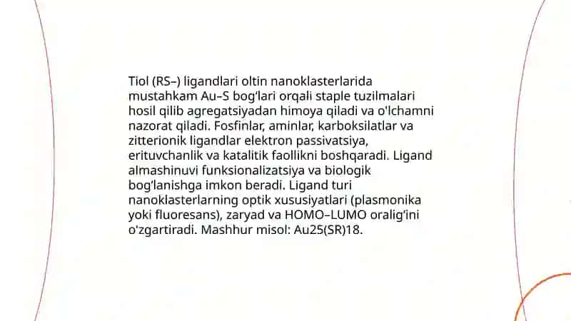 Oltin nanoklasterini olinishi va qoʻllanilishi 4
