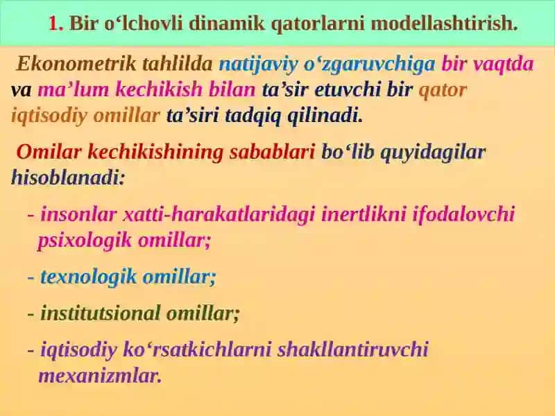 DINAMIK EKONOMETRIK MODELLAR 4