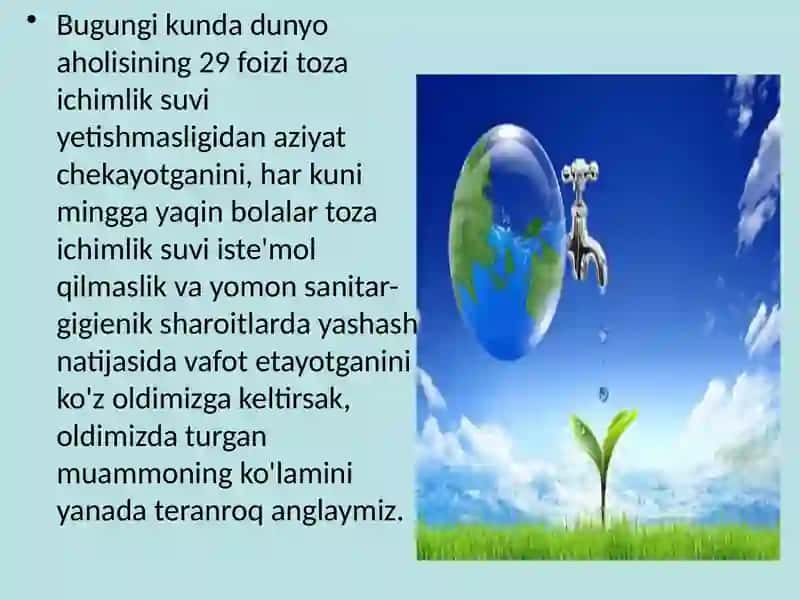 Ichimlik suvi sifatini yaxshilashning asosiy usullari 4