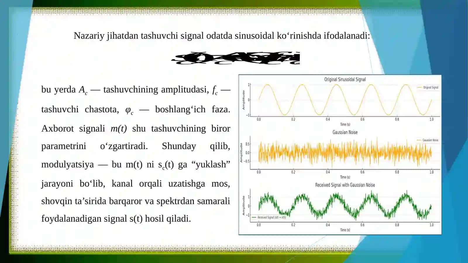 Sunʼiy yoʻldoshli aloqa tizimlarida modulyatsiya turlari. 4