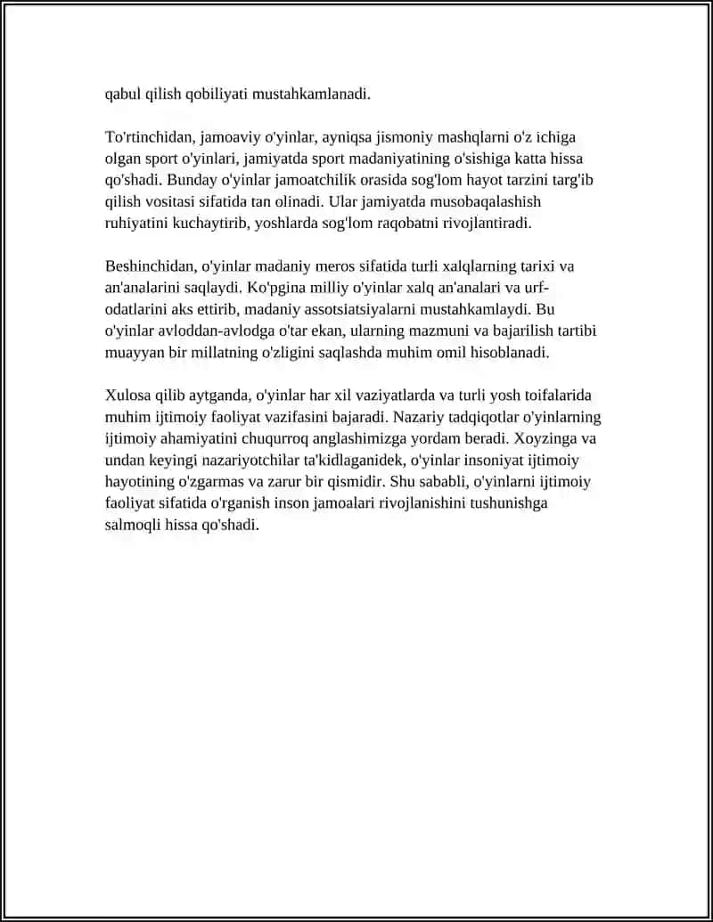 OʻYINLAR IJTIMOIY FAOLIYAT SIFATIDA 4
