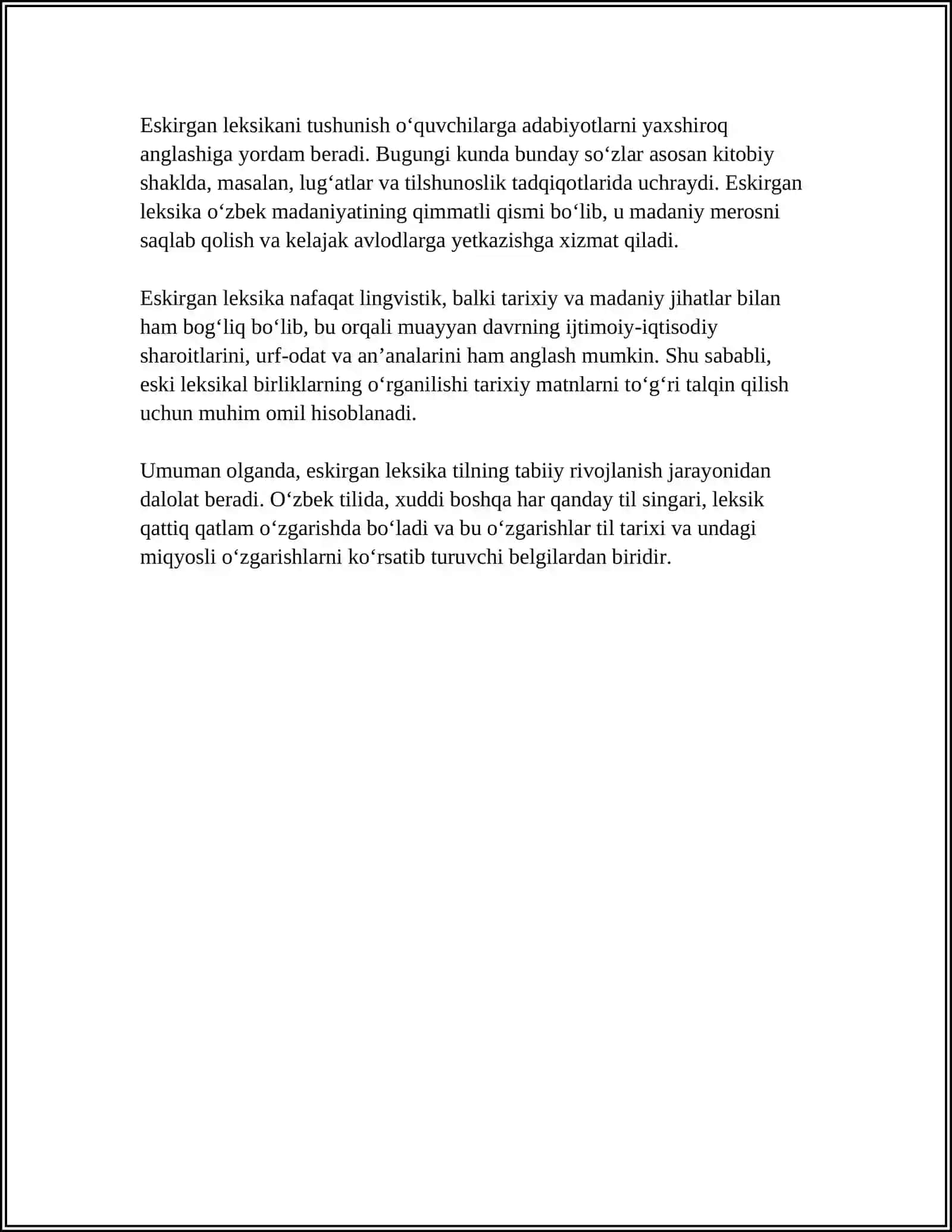 BADIIY ASARLAR QOʻLLANILGAN ESKIRGAN LEKSIKA TAHLILI 4