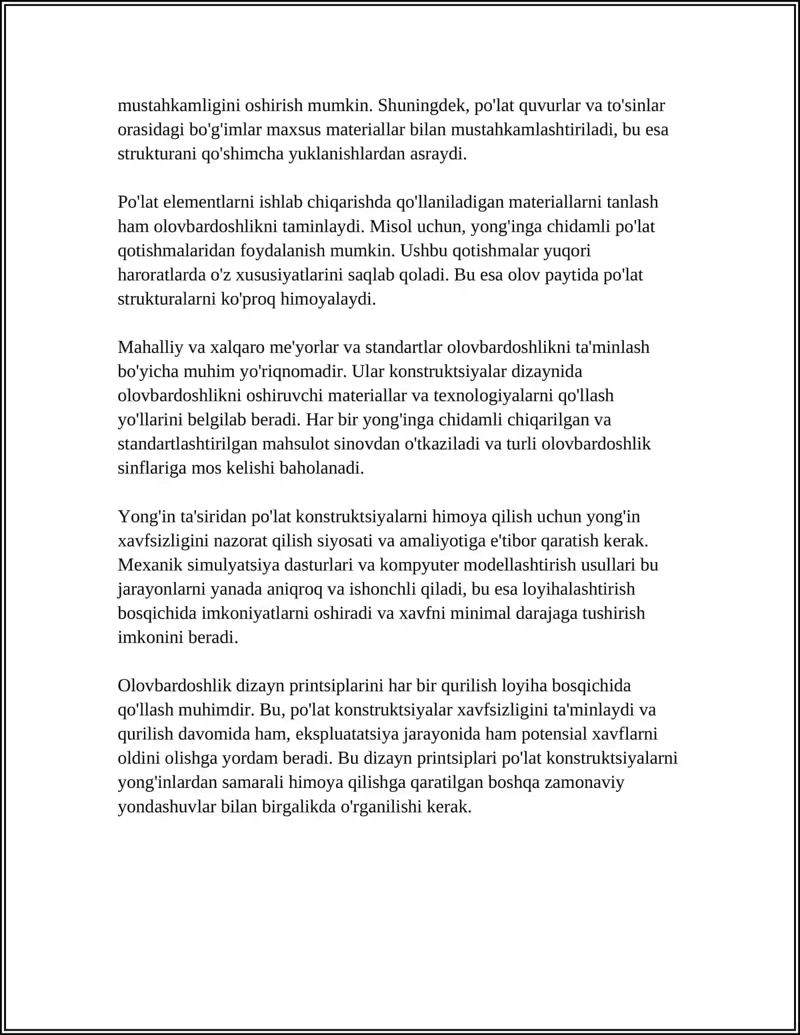 PO'LAT KONSTRUKSIYALARNING OLOVBARDOSHLIGINI OSHIRISH 4