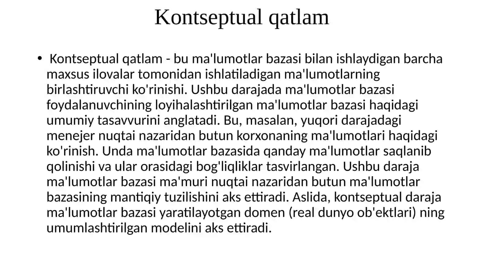 MA’LUMOT BAZASI TIZIMINING ARXITEKTURASI 4