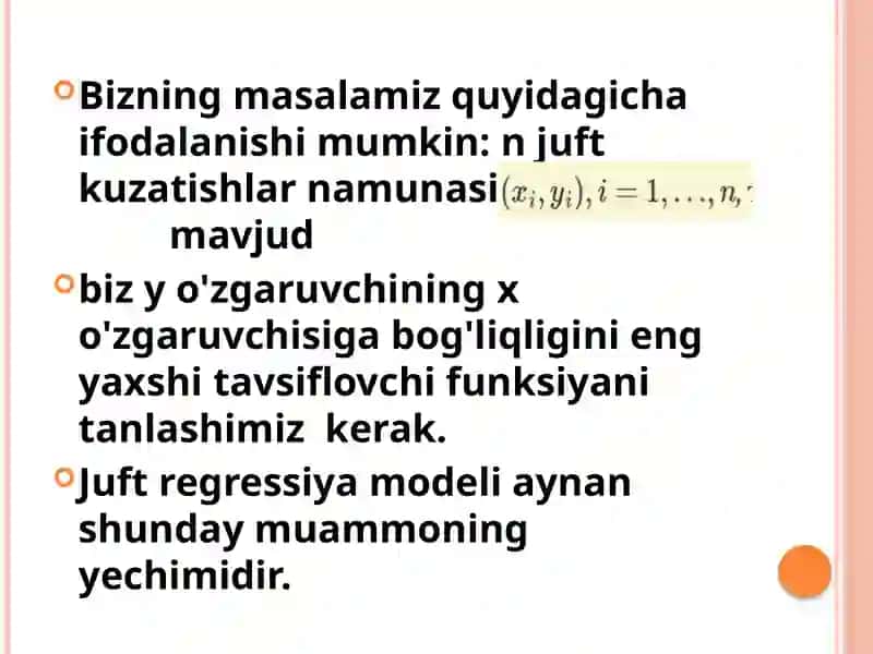 Juft regressiya modeli 4