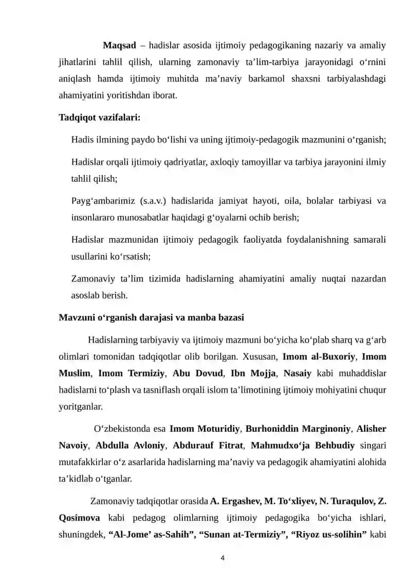 Hadislarda ijtimoiy pedagogik fikrlarning yoritilishi 4