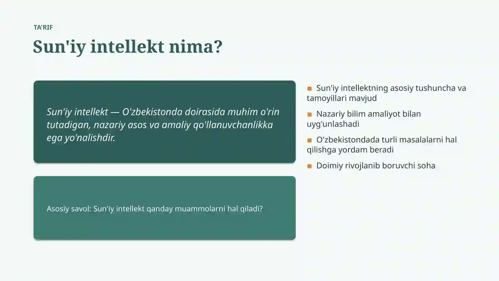 Sun'iy intellekt Asoslari va tushunchasi 4