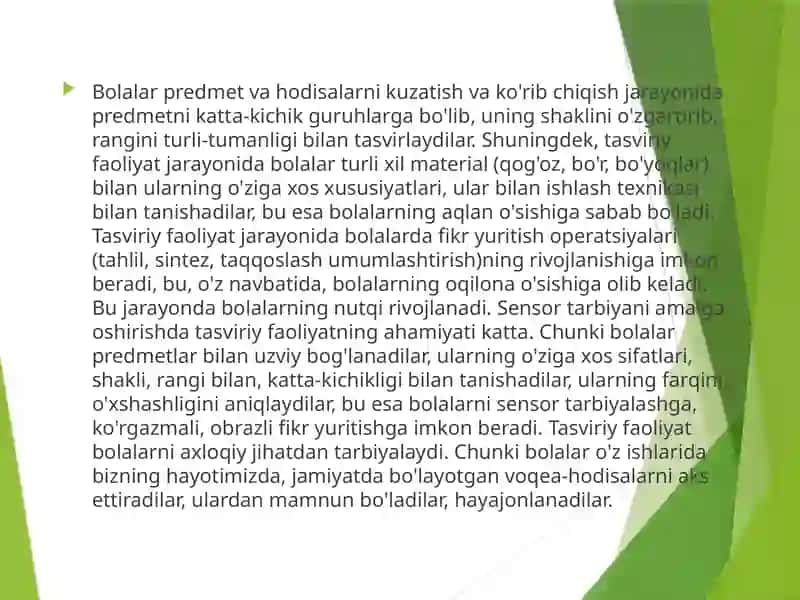 Tasviriy faoliyatning ahamiyati 4