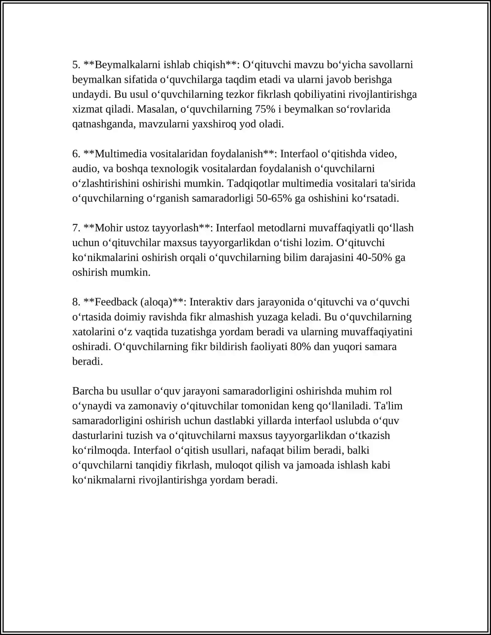 YANGI PEDAGOGIK TEXNOLOGIYA VA FAOL PEDAGOGIK METODLAR 4