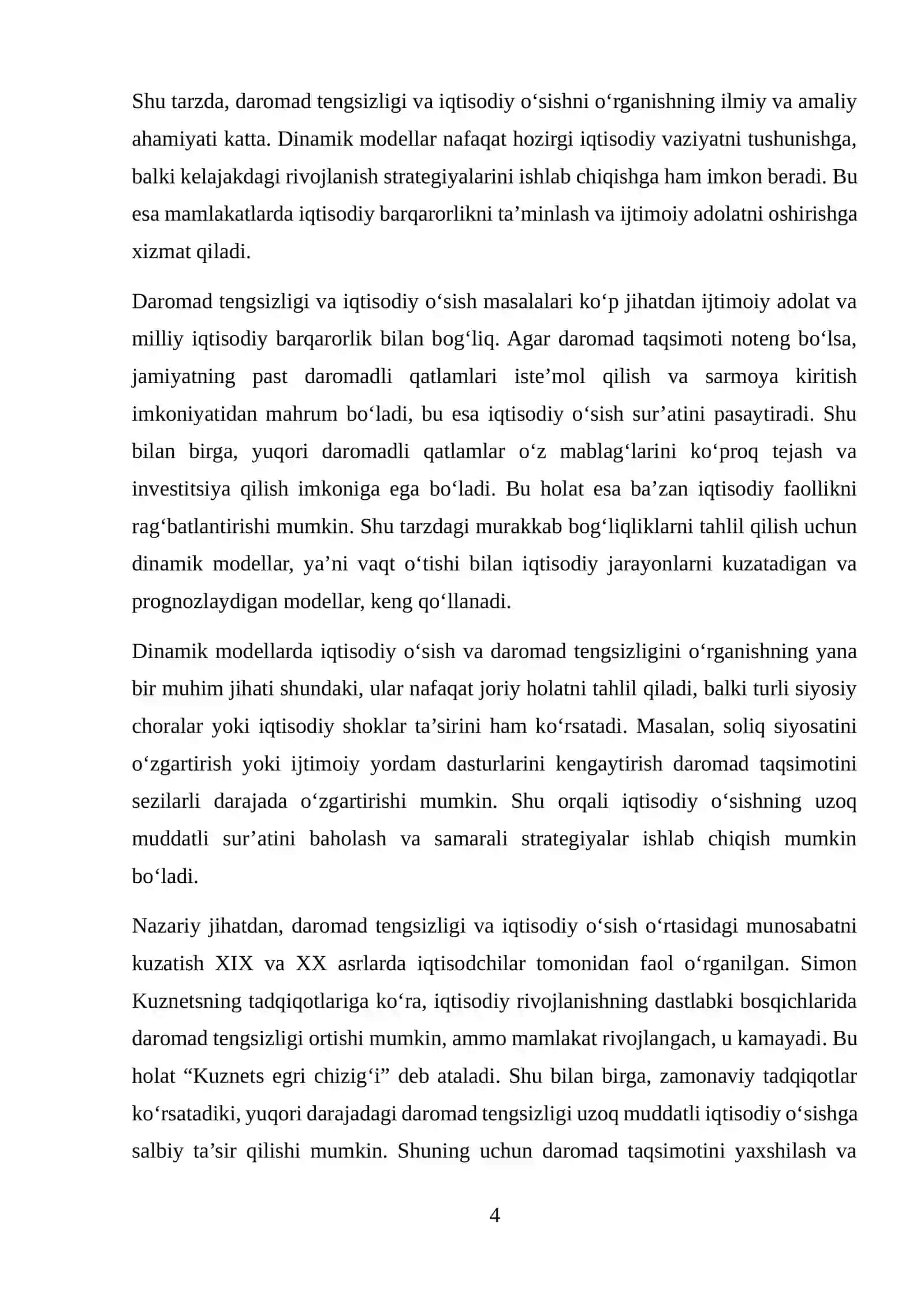 DINAMIK MODELLARDA DAROMAD TENGSIZLIGI VA IQTISODIY O‘SISH 4