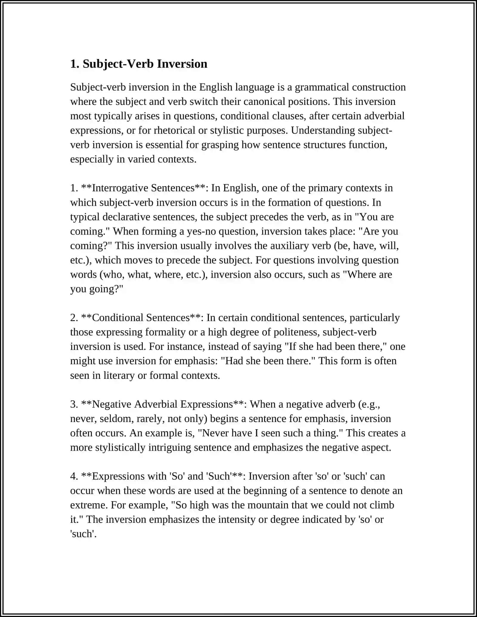 Subject-Verb Inversion 4