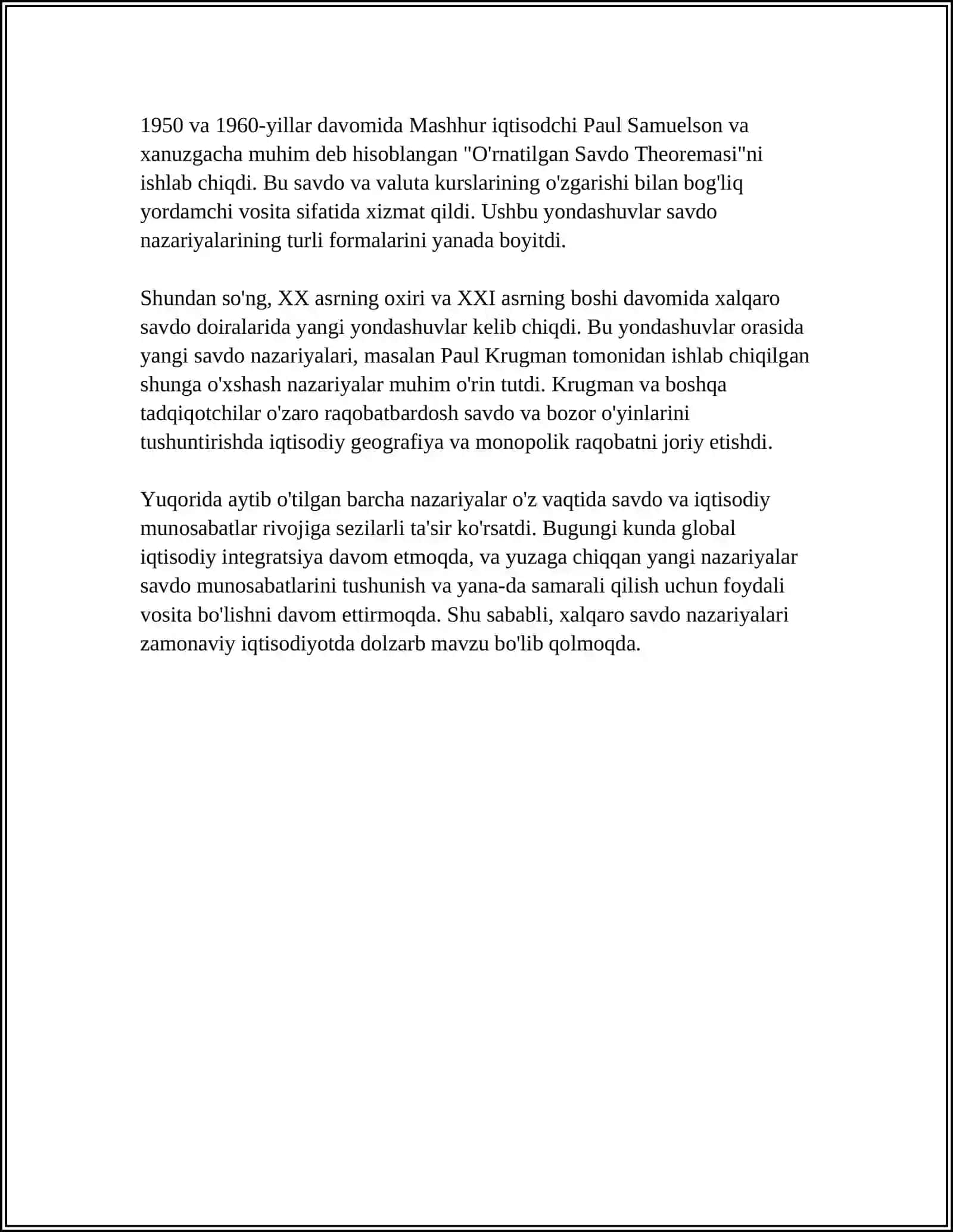 XALQARO SAVDO NAZARIYALARI TASHQI SAVDO 4