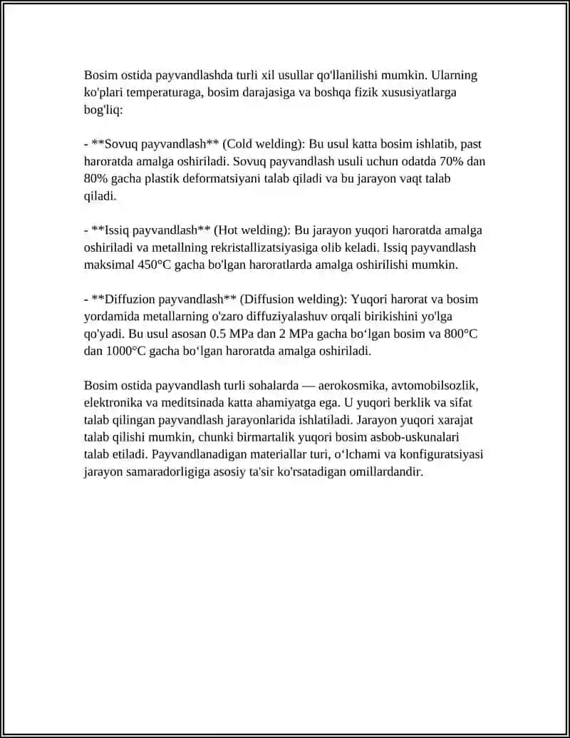 Bosim ostida payvandlash jarayoni 4