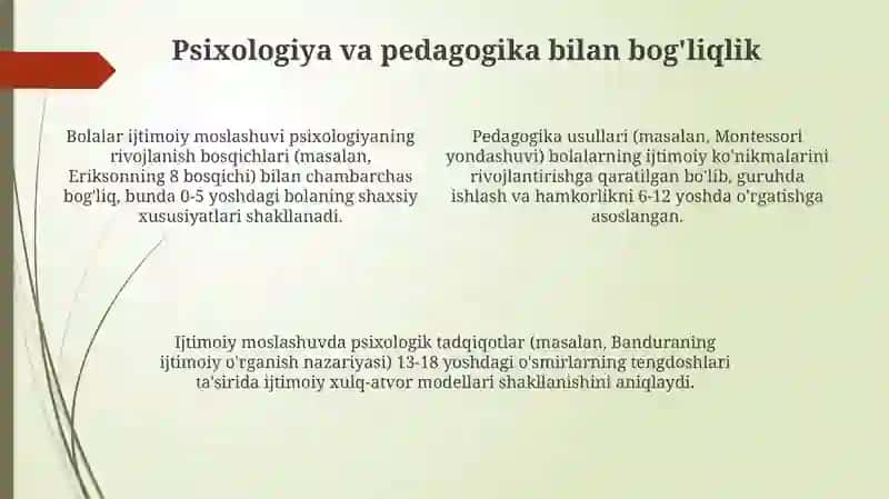Ijtimoiy moslashuv bilan aloqasi 4