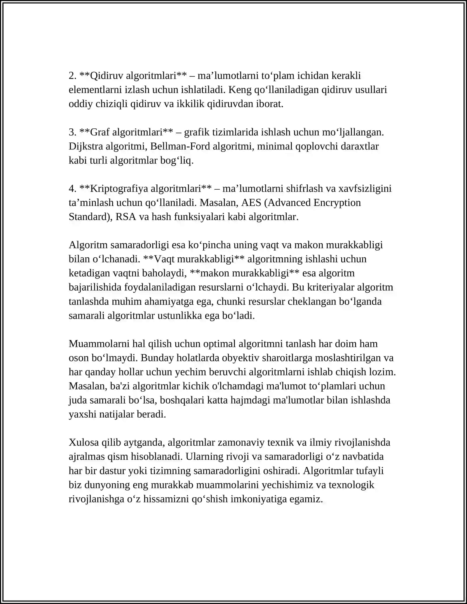 ALGORITM TUSHUNCHASI VA UNING XUSUSIYATLARI 4