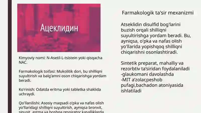 TROPIKAMID DORI VOSITASINING FARMOKOLOGIYASI 4