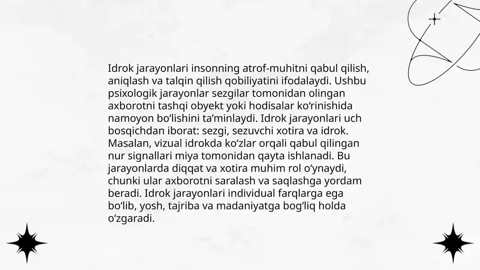 Idrok haqida tushuncha va uning xususiyatlari 4