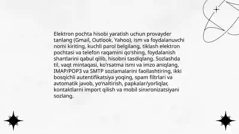 Elektron pochta asoslari va ishlash prinsiplari 4