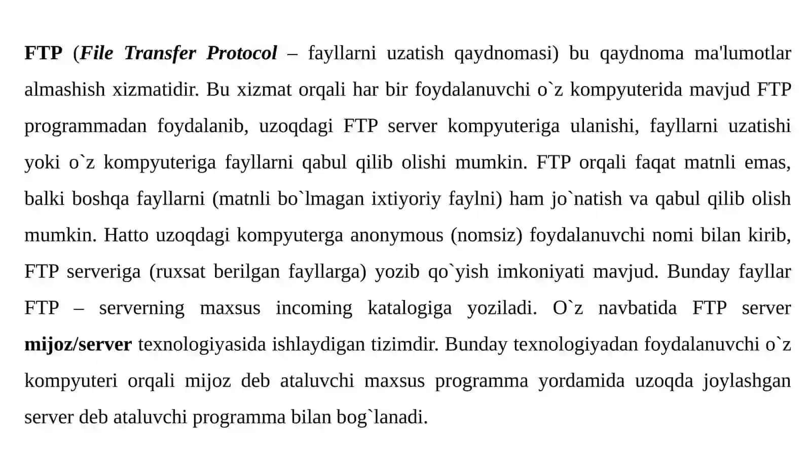 FTP xizmati imkoniyatlari 4