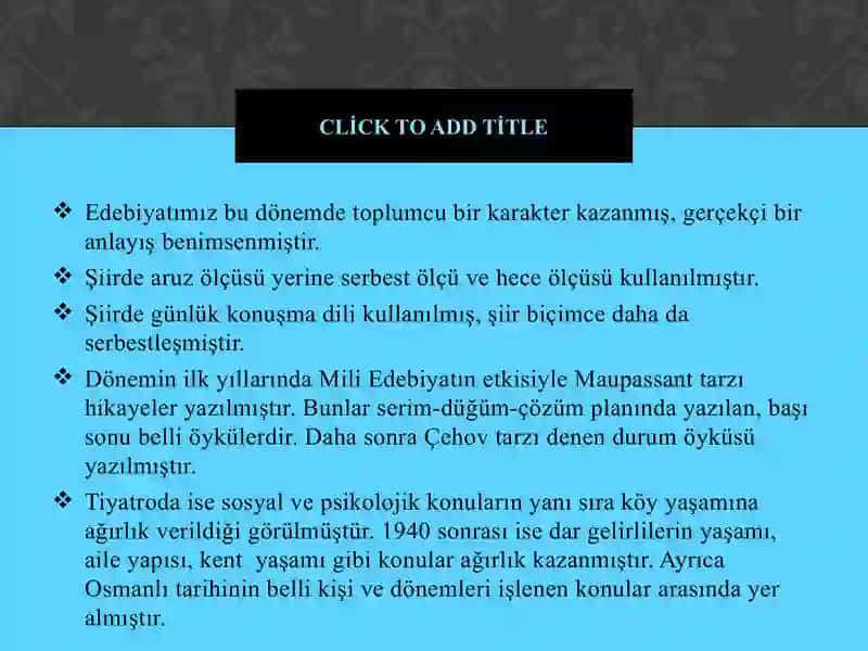 CUMHURİYET DÖNEMİ TÜRK EDEBİYATI 4