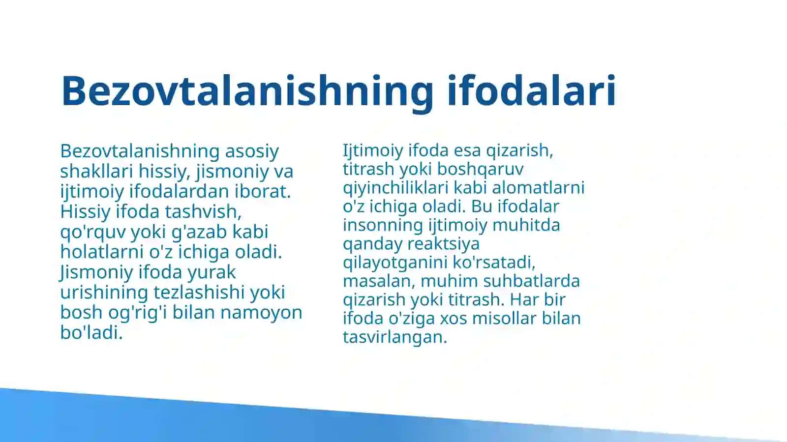 Bezovtalanish tushunchasi 4
