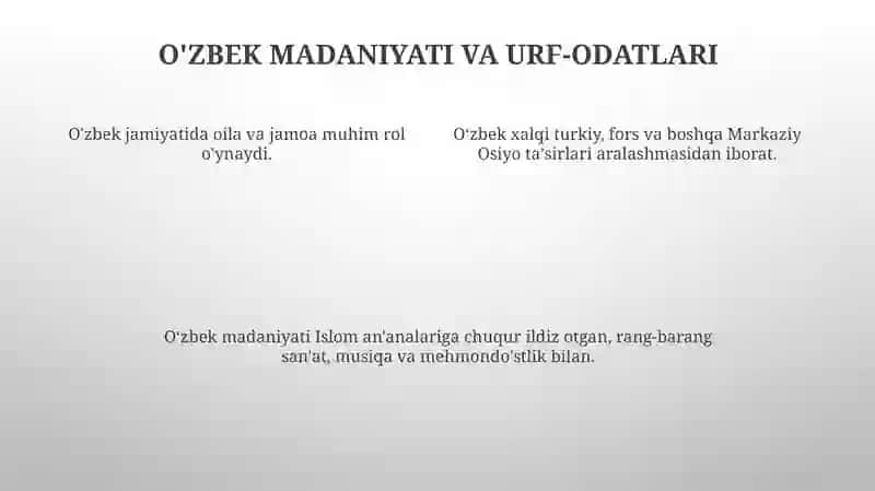 Zamonaviy O'zbek Kimligi 4