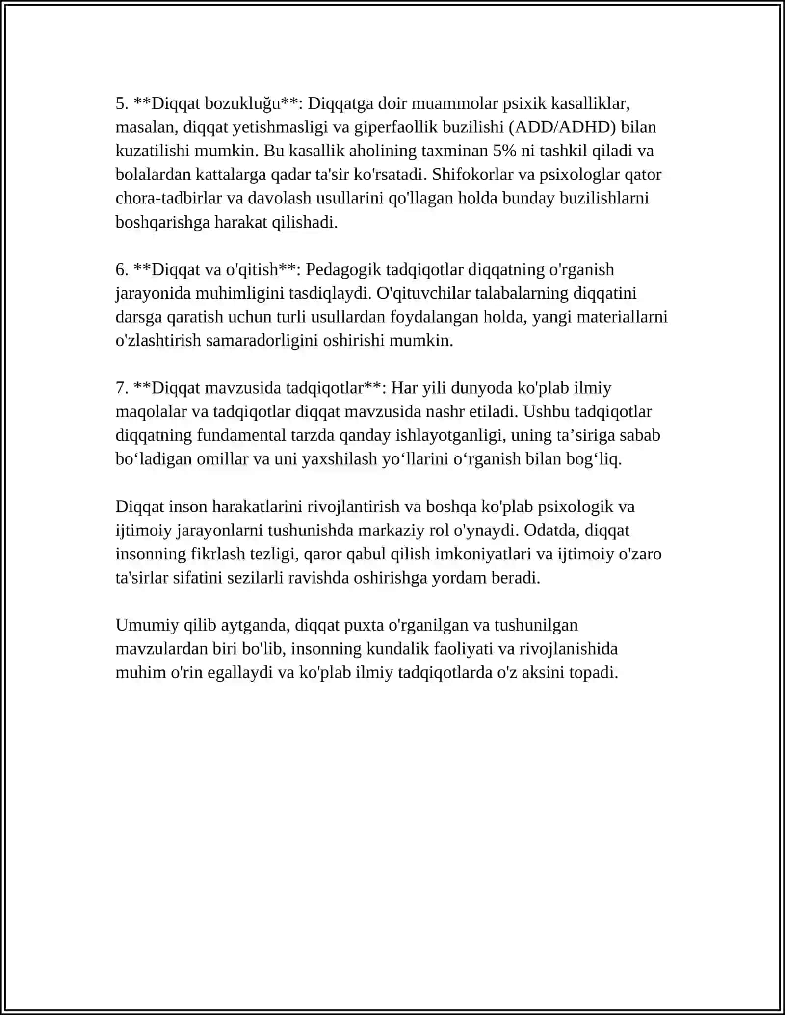 DIQQAT SEZGI VA IDROK XOTIRA 4