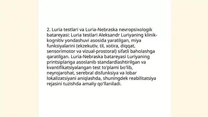 Neyropsixologik tekshirish usullari 4