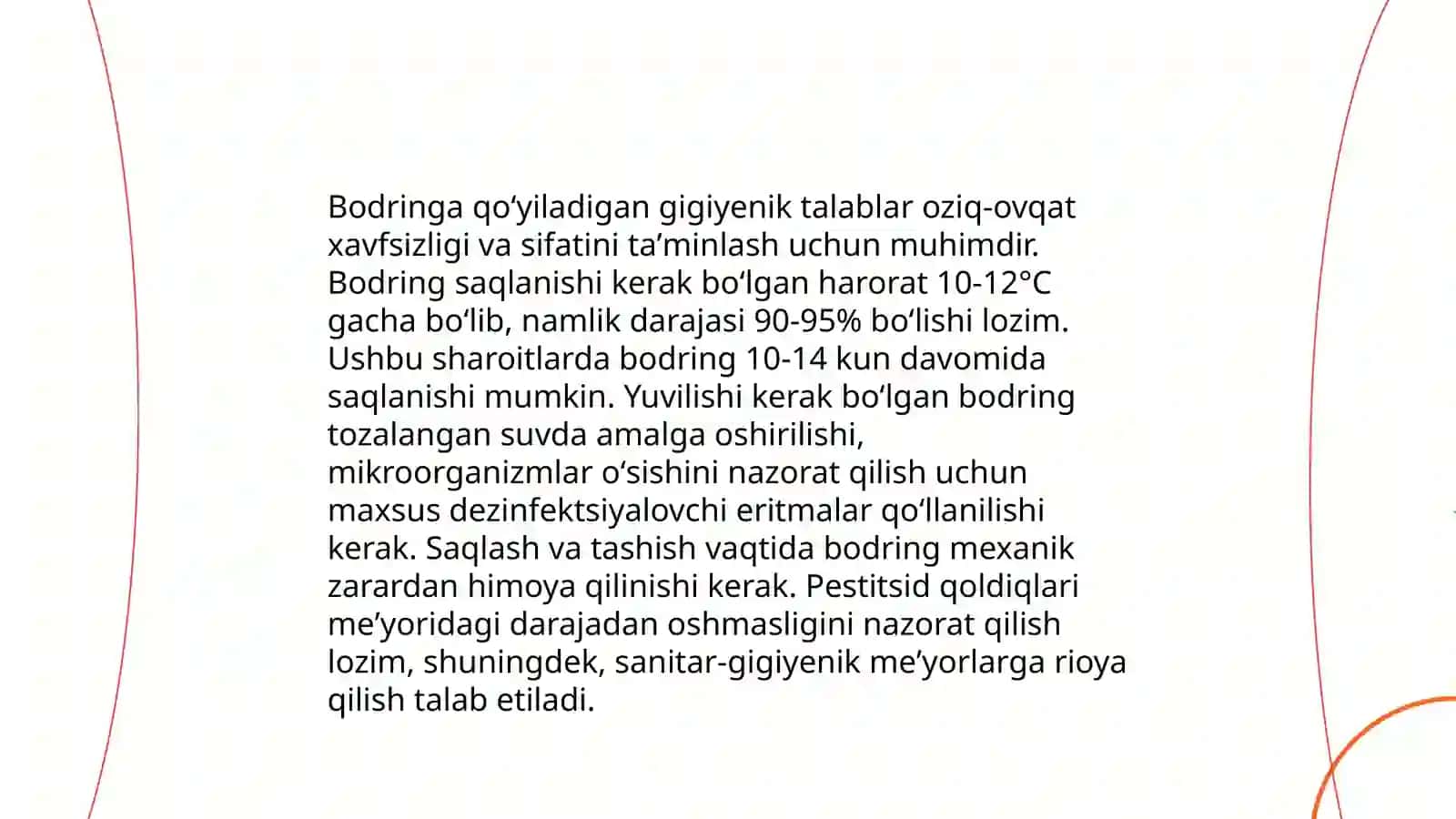 Bodringa qoʻyiladigan ekologik talablar 4
