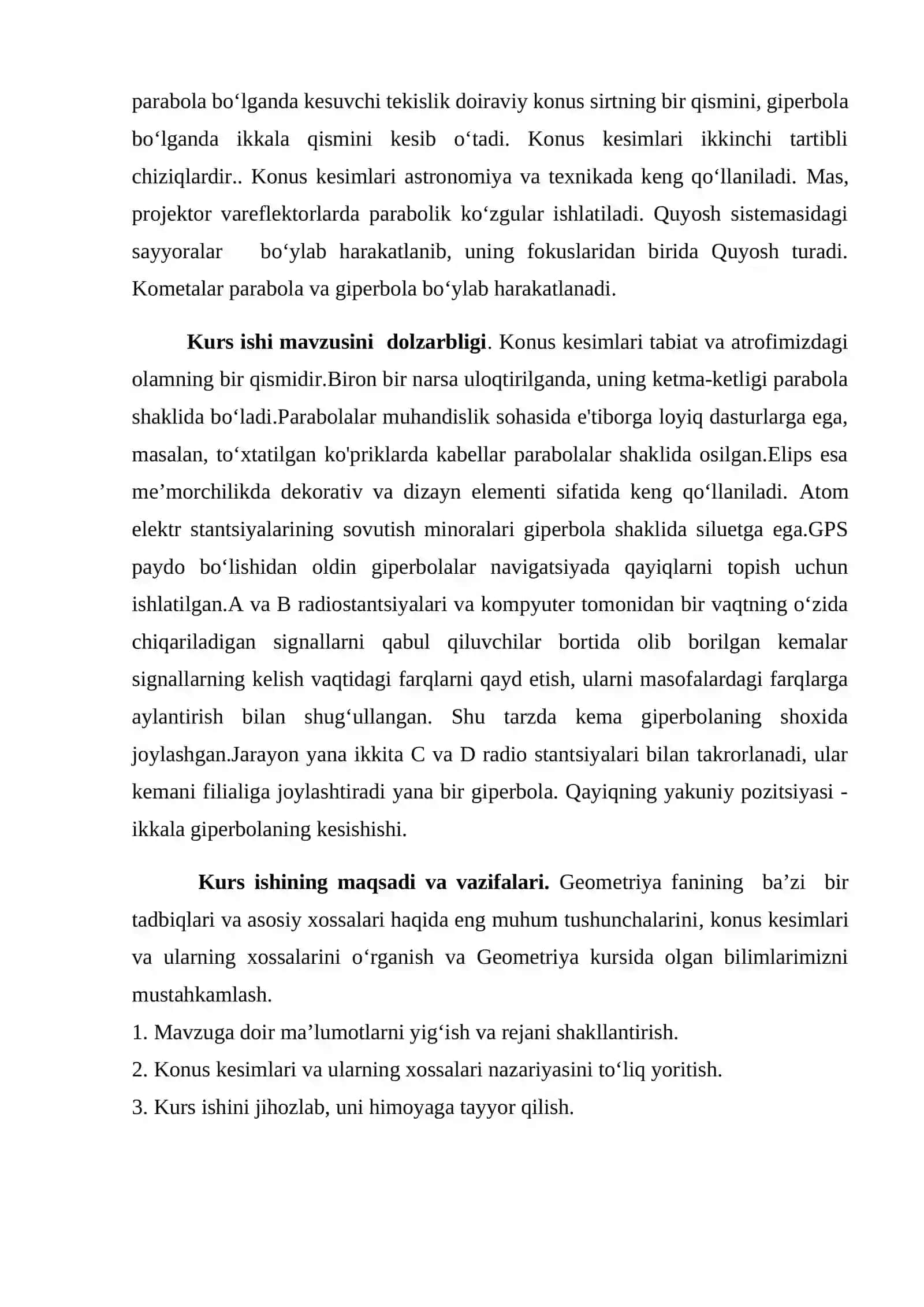 Konus kesimlarining urinmalari va ularning fokal xossalari 4