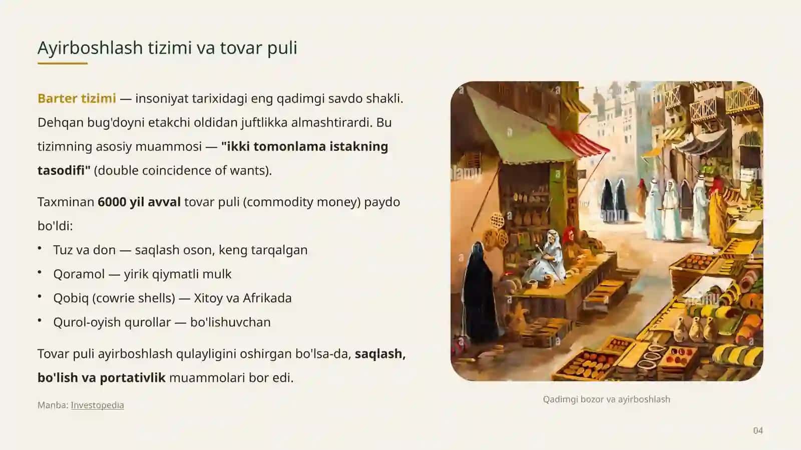 JAHON IQTISODIYOTIDA PUL VA UNING VAZIFALARI EVOLYUTSIYASI 4