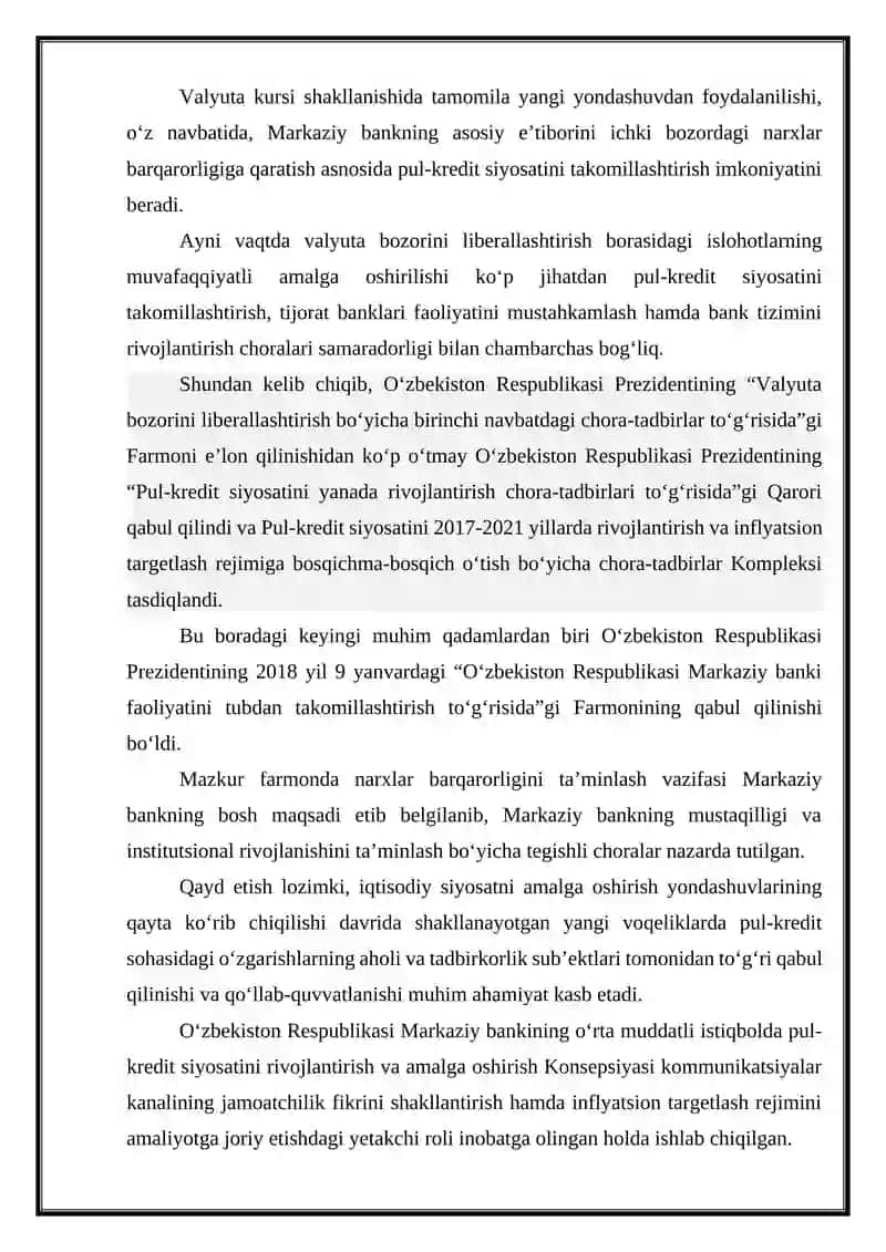 Qattiq Pul Kredit Siyosati 4