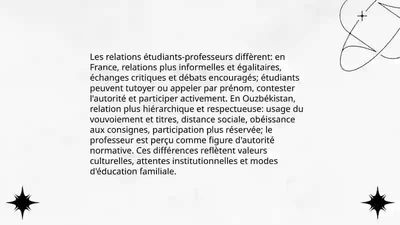 Les différences entre les étudiants français et ouzbeks 4