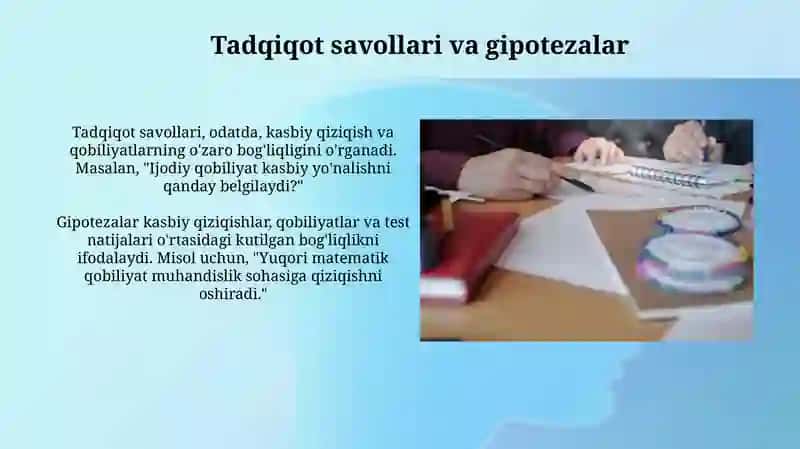 Kasbiy qiziqish va layoqatni eksperimental oʻrganish 4