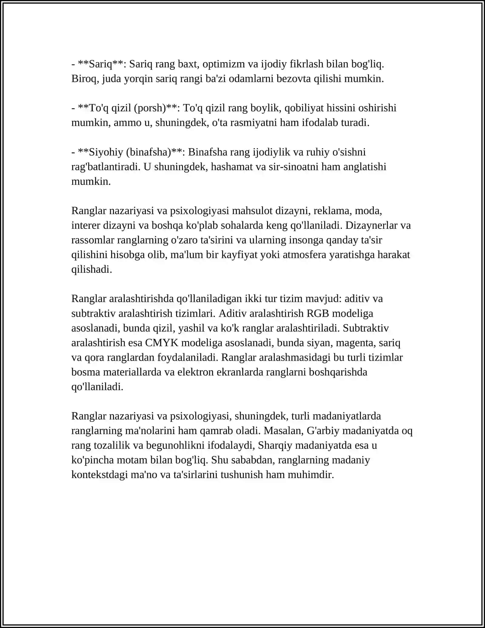 KARTALARNI JIHOZLASHDA RANGNING ROLI 4