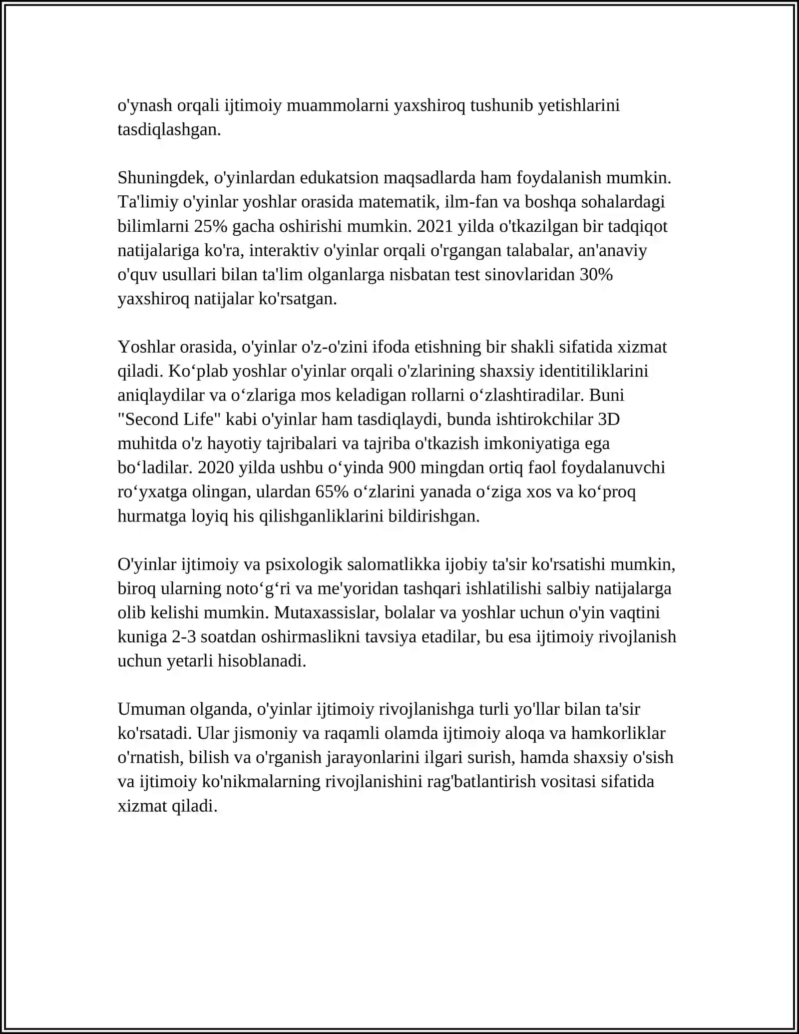 O'YINLAR-IJTIMOIY FOLIYAT SIFATIDA 4