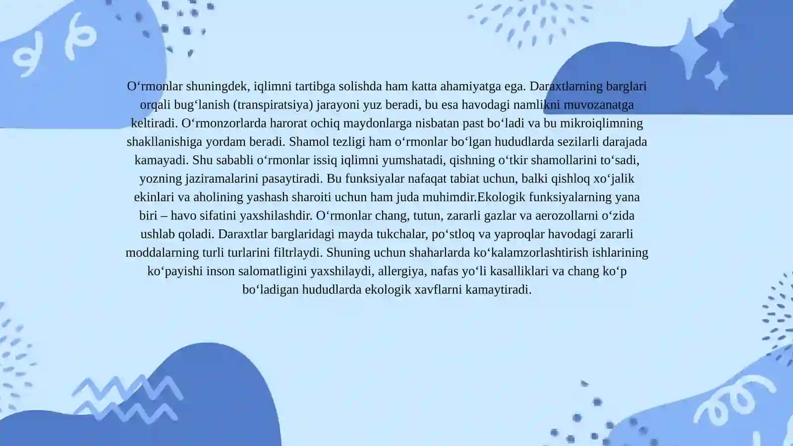 O'rmonlarning ekonomikalikahamiyati 4