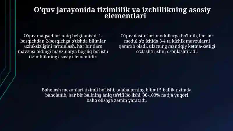 Ta'limda tizimlilik va izchillik 4