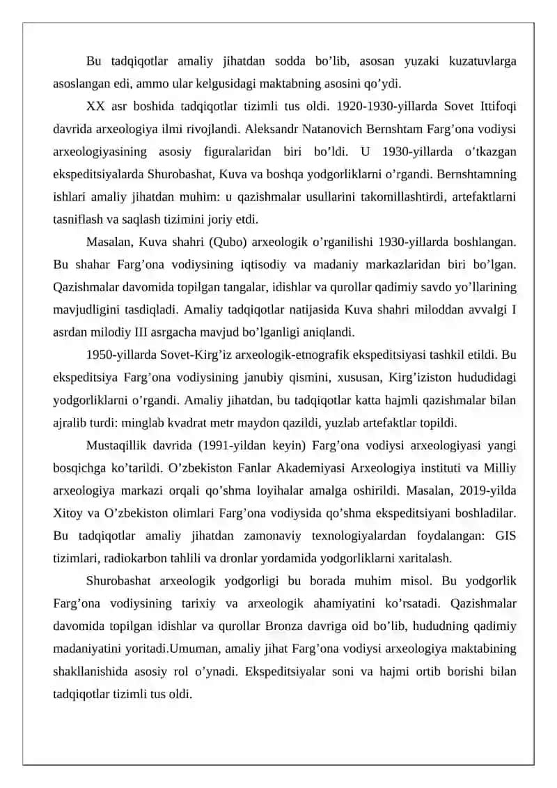 Farg’ona vodiysi arxeologiya maktabining shakllanishi 4