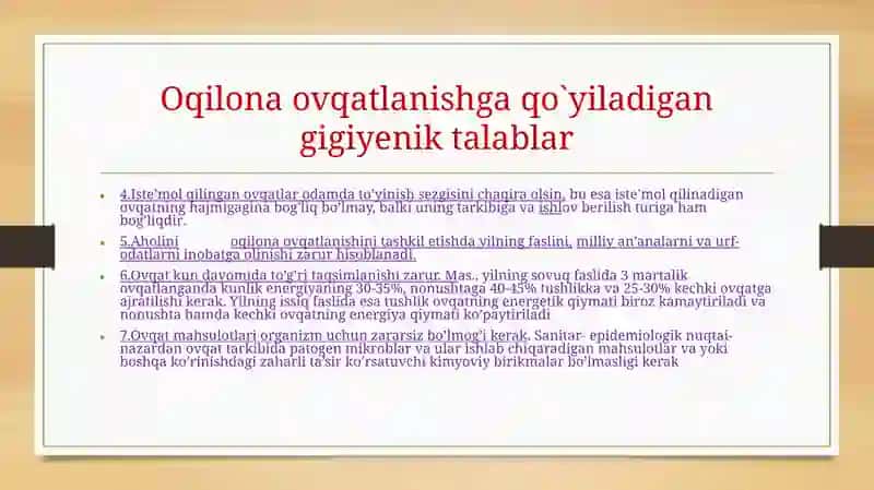 Bemorlarning ovqatlanishi va tashkilotish 4