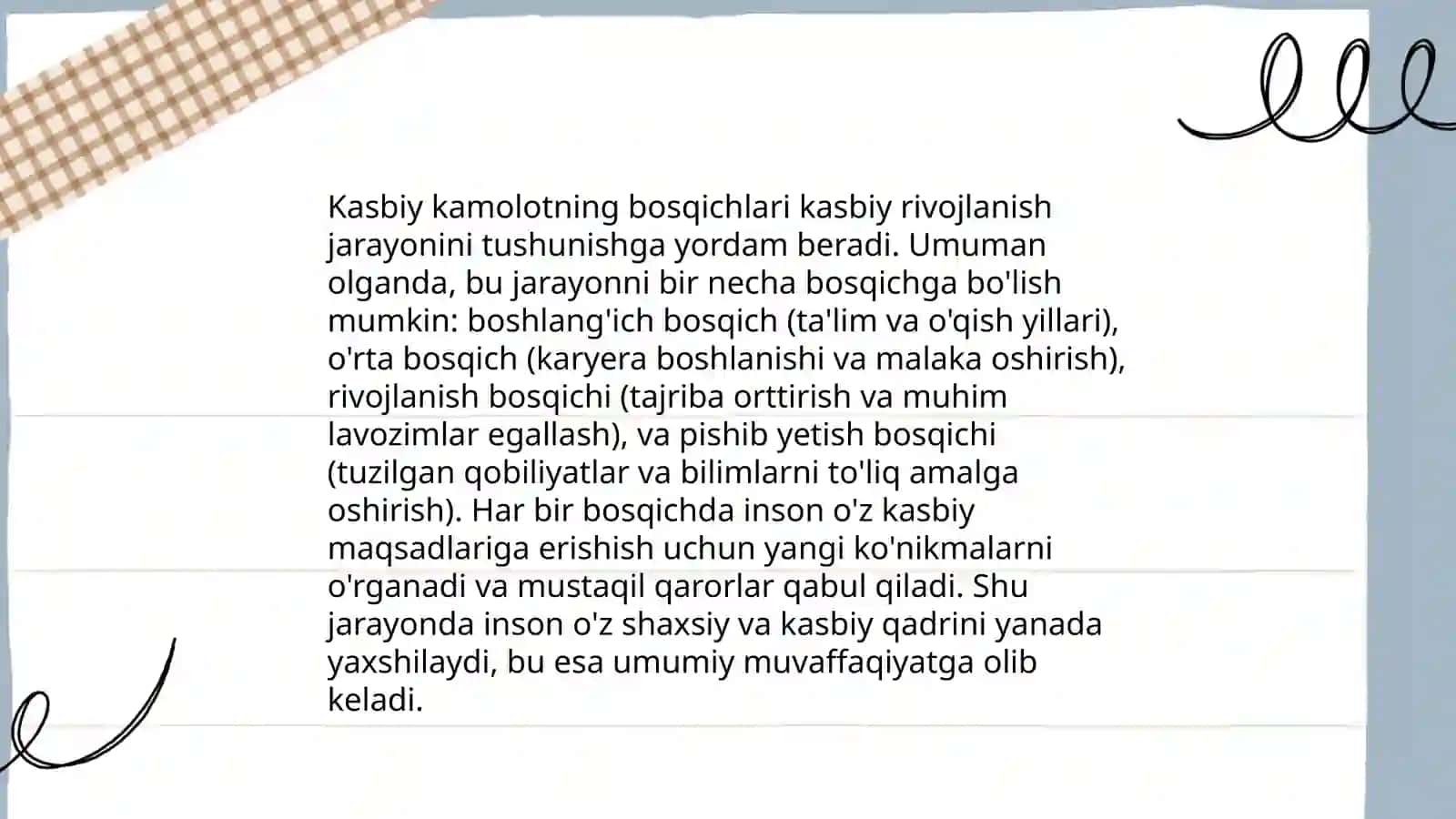 Kasbiy kamolot tushinchasi 4
