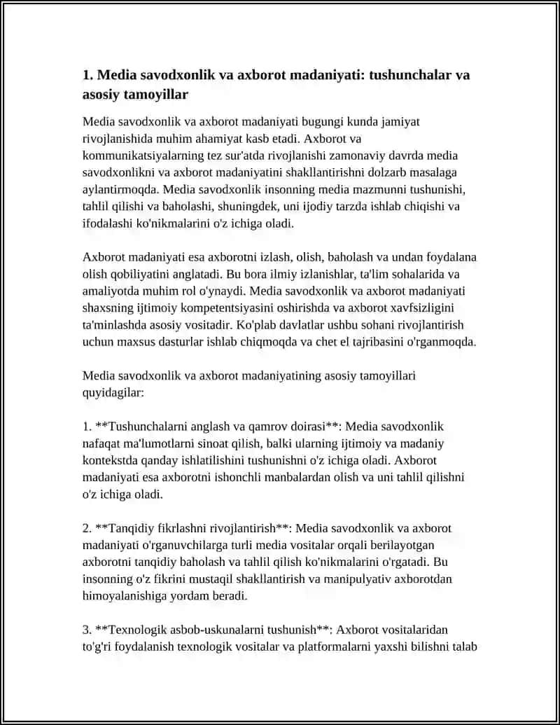 Media savodxonlik va axborot madaniyati 4