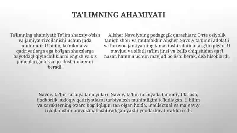 Alisher Navoiyning Pedagogik Qarashlari 4