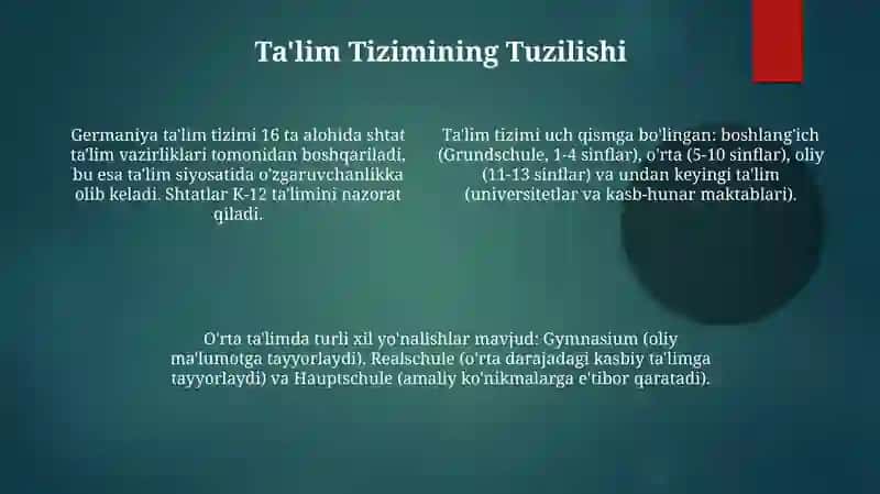 Germaniyada ta'lim tizimi va maktabgacha ta'lim 4
