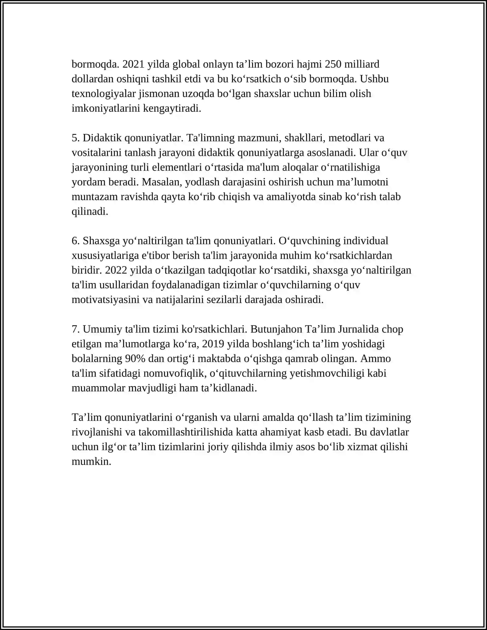 TA'LIM QONUNIYATLARI VA TAMOILLARI 4